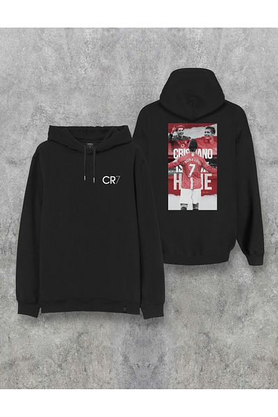 Darkia Cr7 Ronaldo Front Back Printed Seasonal Hooded Special Design Hoodie