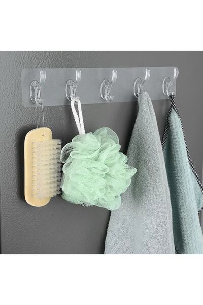 BAYSA Umeraș TAYEM Umeraș transparent super lipicios pentru baie, organizator de bucătărie, adeziv practic, durabil, 5 bucăți