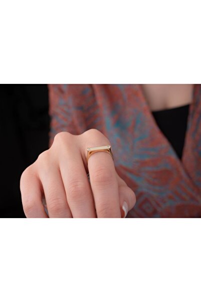 Onseva Kuyumculuk Spor Geometrik Yüzük Minimal Şövalye Yüzük