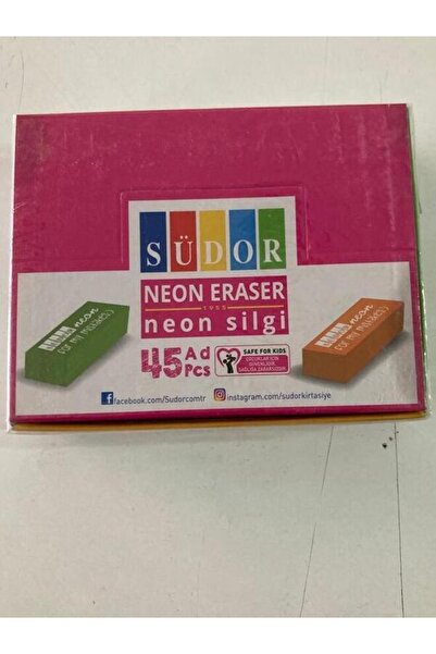 Südor Silgi Okul Silgisi Er06 Neon Silgi 45'li Kutu