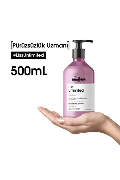 L'oreal Professionnel Liss Unlimited Asi Saçlar İçin Keratin Pürüzsüzleştirici Kontrol Şampuan 500 ml