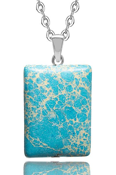 Tesbih Atölyesi Certified Natural Blue Varisite Stone Necklace