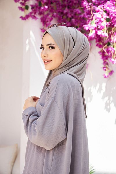 Naciye Sultan Gray Combed Shawl