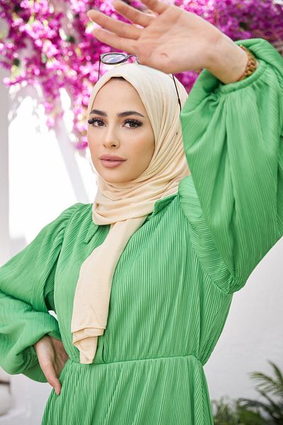 Naciye Sultan Beige Combed Shawl