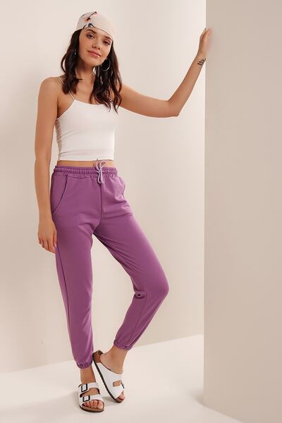 HAKKE Pantaloni de sport liliac cu buzunar