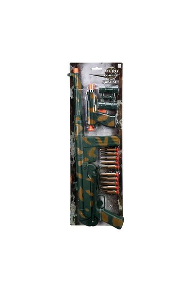 Sunman Toy Sun-hpt-hro Soldier Weapon Set Mp40 Rifle/gun/turbune 10 Bullet Large S01001122