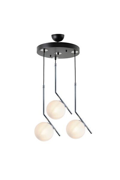 TT AYDINLATMA Tt019-3y-sy-kr Krom 3 Lü Dirsek Kol Yuvarlak Avize