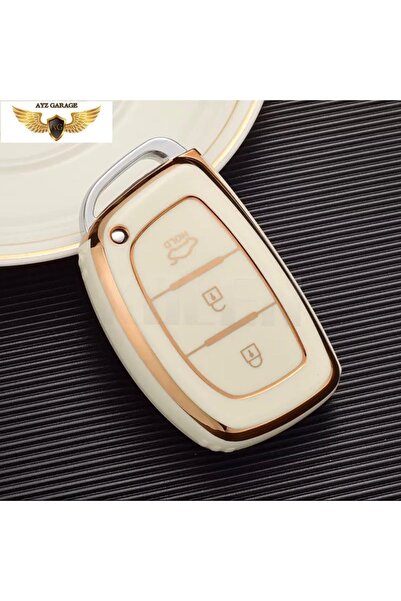 AYZ GARAGE حافظة مفاتيح كريمية مصنوعة من مادة TPU من Hyundai