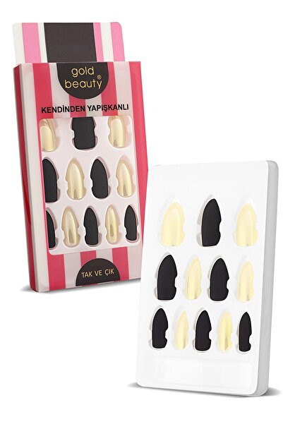 Gold Beauty Tak Ve Çık Kendinden Yapışkanlı Takma Tırnak & Tırnak Yapıştırıcı