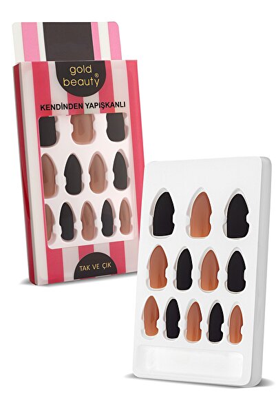 Gold Beauty Tak Ve Çık Kendinden Yapışkanlı Takma Tırnak Tırnak Yapıştırıcı