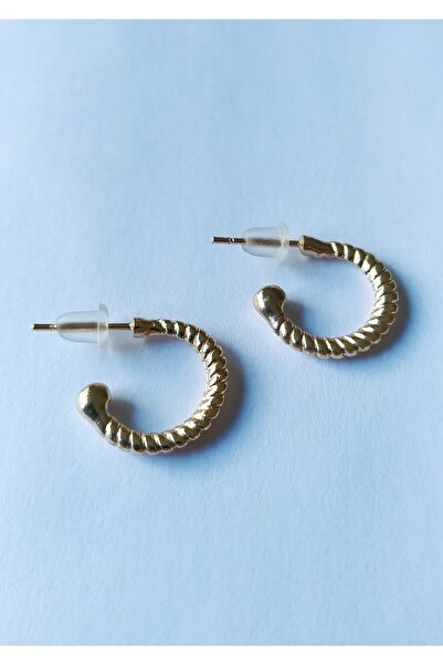 Halley Concept Gold Color Twisted Hoop Earrings