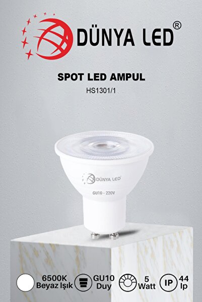 DÜNYA LED Hs.1301/1 5w Led Spot Gu10 6500k Beyaz Işık Yüksek Lümen Kolay Kullanım Fiyat Performansı