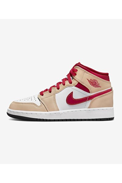 Nike Air Jordan 1 Mid Beige Red White 554725-201