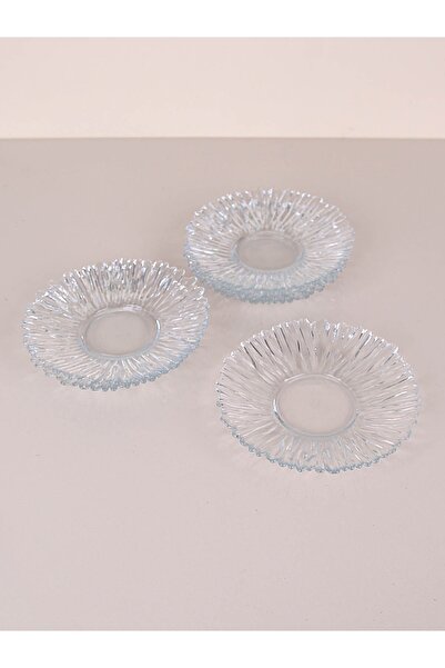 B&R GERECLERİ طبق شاي زجاجي 6 قطع