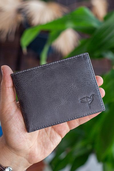 Garbalia Venice Crazy Leather Gray Men's Card Holder Wallet