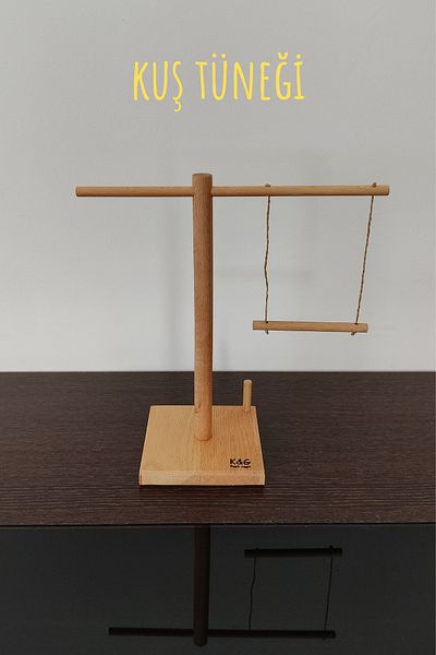 K&G foot rest مجثم الببغاء الخشبي مع أرجوحة وعصا التحكم
