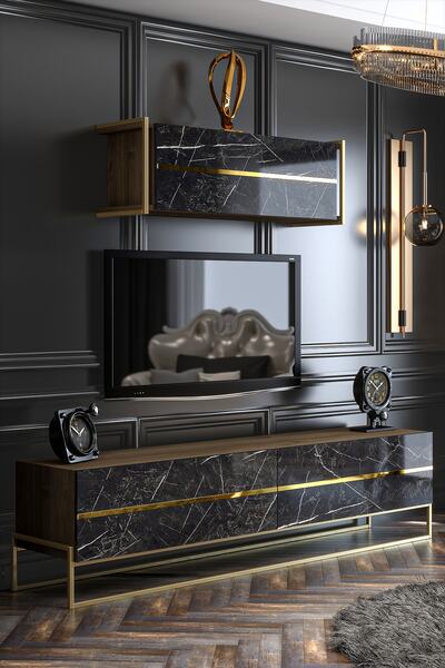 Givayo Mobilya Lucifer Tv Ünitesi Ceviz Royal 180cm