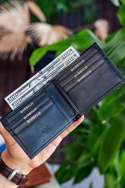 Garbalia Venice Crazy Leather Black Men's Card Holder Wallet