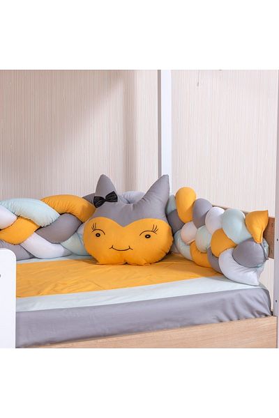 Mini Baby Braided Pastel Yellow Montessori Baby Sleeping Set 100x200 Size