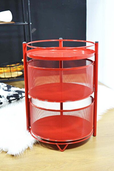 SepetçiBaba Bernardo 2 Katlı Organizer Sebzelik Kırmızı