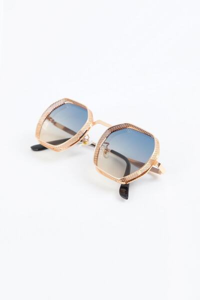 Kapin Xcube Metal Kenar Tasarım Güneş Gözlüğü - Mavi Hardal Cam