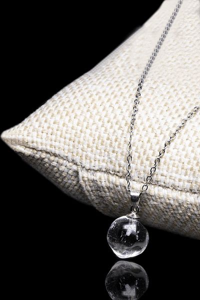 Tesbih Atölyesi Certified Faceted Natural Crystal Quartz Stone Necklace