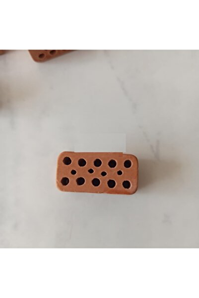 Akvaryum 2 Adet Mini 14 Delikli Dekor Seramik Gerçek Seramik Tuğla Karides Sa...