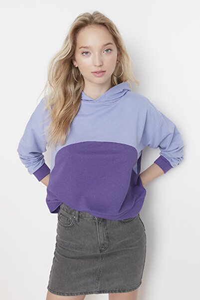 Trendyol Collection Cienka bluza z dzianiny w kolorze fioletowym TWOAW23SW00007