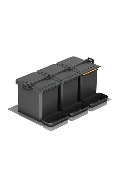 STARAX Çöp Kovası Çekmece Içi 80cm Otomatik 12+12+12+1+1+1lt Antrasit