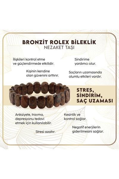 OSMANLI DOĞAL TAŞ Sertifikalı Bronzit Doğaltaş Bileklik B717