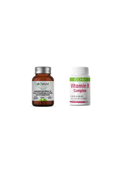 VeNatura Magnesium Citrate,P5P (B6) 90 Capsules + B Complex 62 Tablets