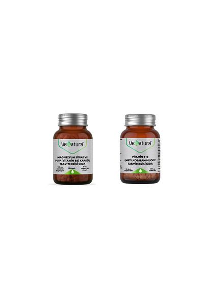 VeNatura Magnesium Citrate - B6 90 Capsules + B12 30 Tablets Methylcobalamin Supplement