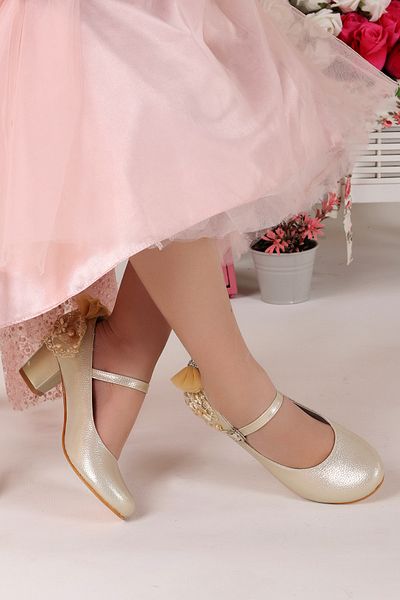 Almues 754 Pantofi balerină Vakko pentru fetiță cu toc de 4 cm - Zilnic