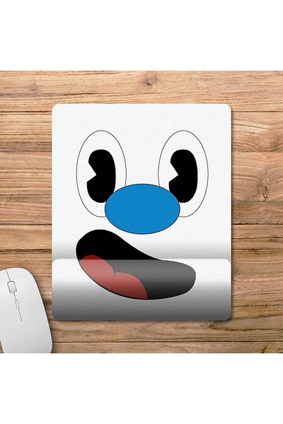 Pixxa Cuphead - موديل لوحة ماوس Mugman Face مع دعم للمعصم - 1