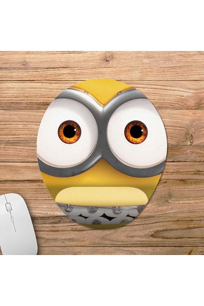 Pixxa Minions 2 - Minions: نموذج لوحة الماوس بمساعدة المعصم من The Rise Of Gru - بيضاوي واحد