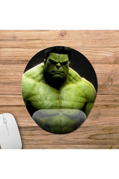 Pixxa موديل لوحة ماوس Hulk مع مسند للمعصم - 2 بيضاوي