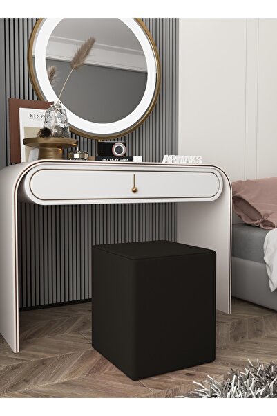 Armarks Kare Puf, Ahşap Iskeletli Puf , Kadife Kumaş Puf , Makyaj Pufu