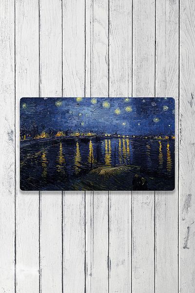 Vagonik Van Gogh Starry Night 2 Digital Printed 50x70cm Decorative Multi-Purpose Indoor and Outdoor Door Mat