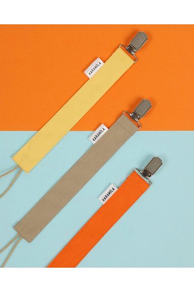 KARAMİLA 3-Piece Poplin Fabric Pacifier Hanger - Pacifier Chain