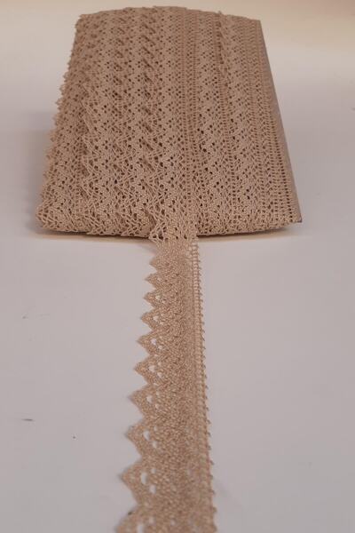 Bontex Dantela Bej Copanaki Bumbac Lățime 2,5 Cm 1 Metru – Dantela