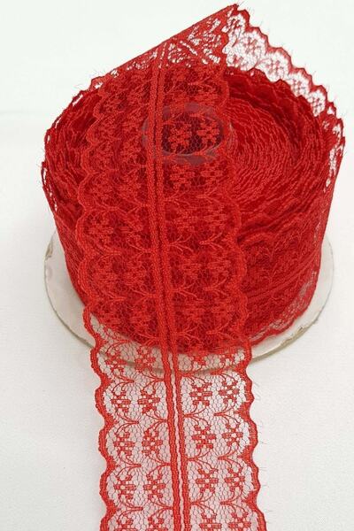 Bontex Crvena Dvostrano Čipka 1 metar širine 5 cm – Čipka