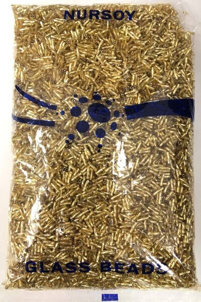 Bontex Zlatno žute perle u obliku upletene cevi 4 mm 1 pakovanje 500 gr