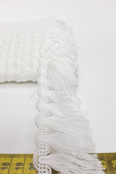 Bontex Beyaz Su Yolu cu model Panglică cu ciucuri Lățime 5 Cm 1 Metru – Pangl...