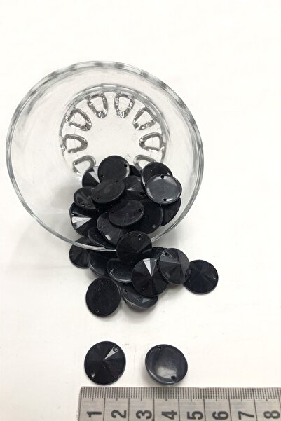 Bontex حجر بلاستيك دائري أسود 1 عبوة 20 قطعة - خرز