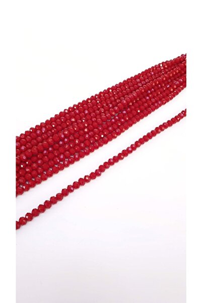 Bontex Sortiment de mărgele: Mărgele de cristal roșu închis mat, 8 mm – Mărgele