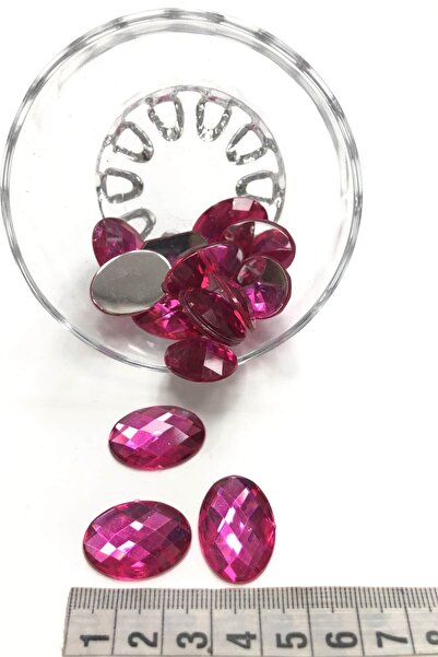 Bontex Фуксия овални самозалепващи се камъчета, 1 опаковка от 10 броя – мъниста