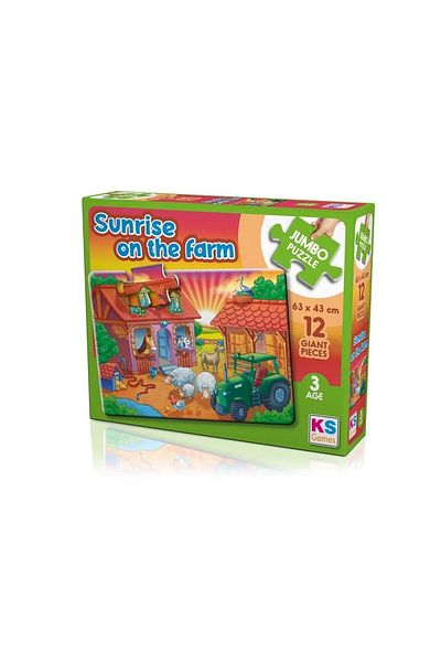 Ks Games 12 Piece Ks Jumbo Puzzle - Sunrise on the Farm Farm