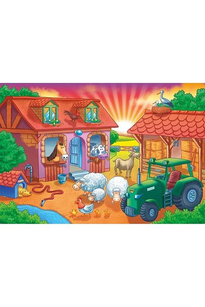 Ks Games 12 Piece Ks Jumbo Puzzle - Sunrise on the Farm Farm