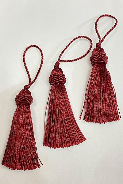 Bontex Ciucuri Roșu Claret cu Bază, 5 Bucăți, Lungime 7 Cm – Panglică Decorativă