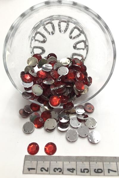 Bontex Червена кръгла пластмасова мъниста 1 опаковка 20 г – Мъниста